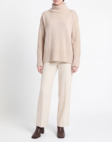 Woman Turtleneck Camel Size 6 Cashmere