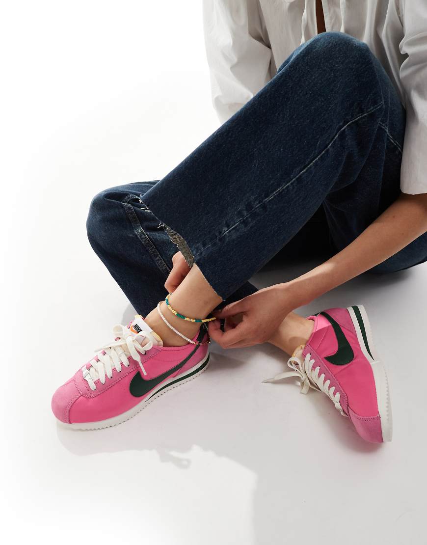 Cortez sneakers in pink & green