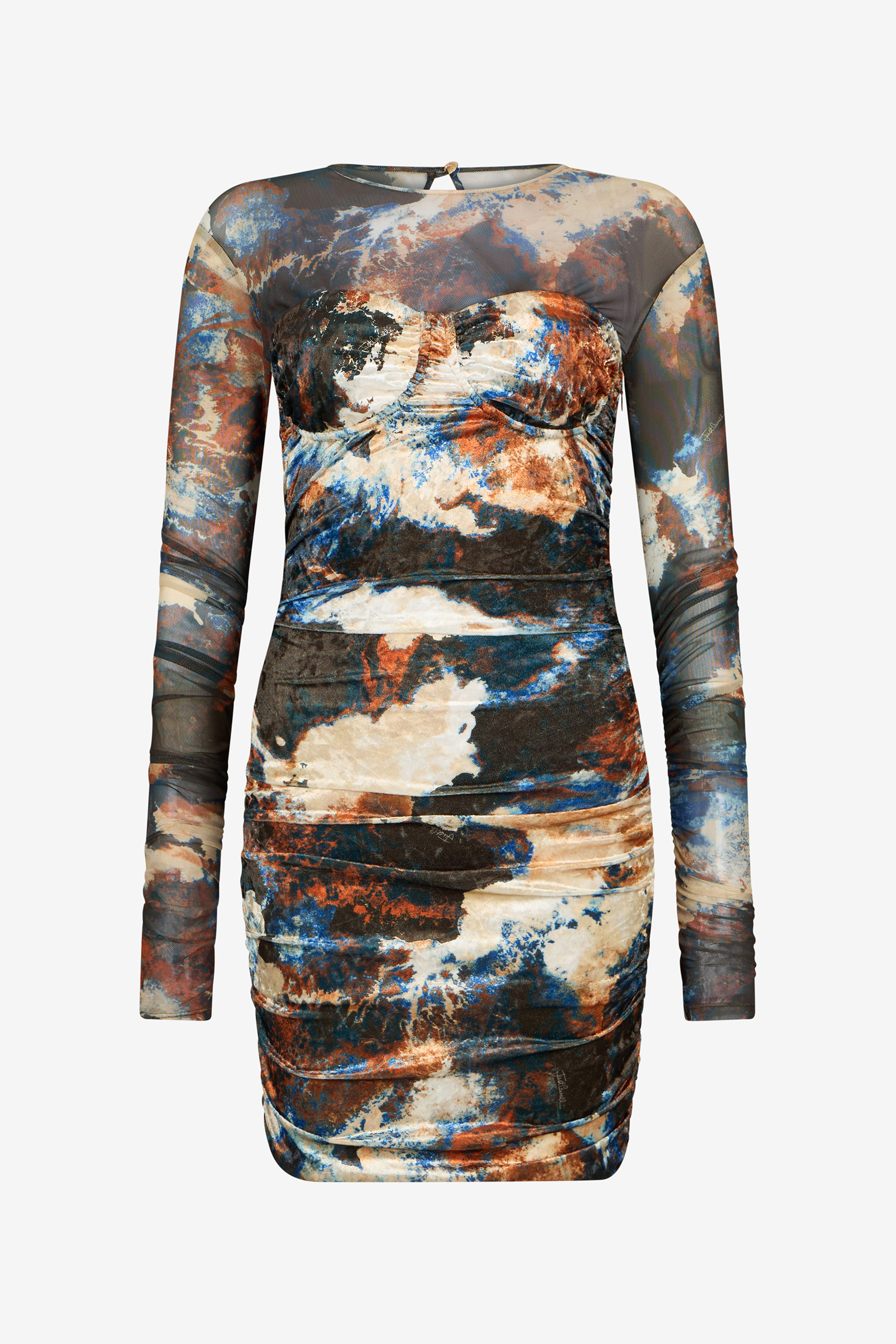 Rusty Stain Print Dress Mini