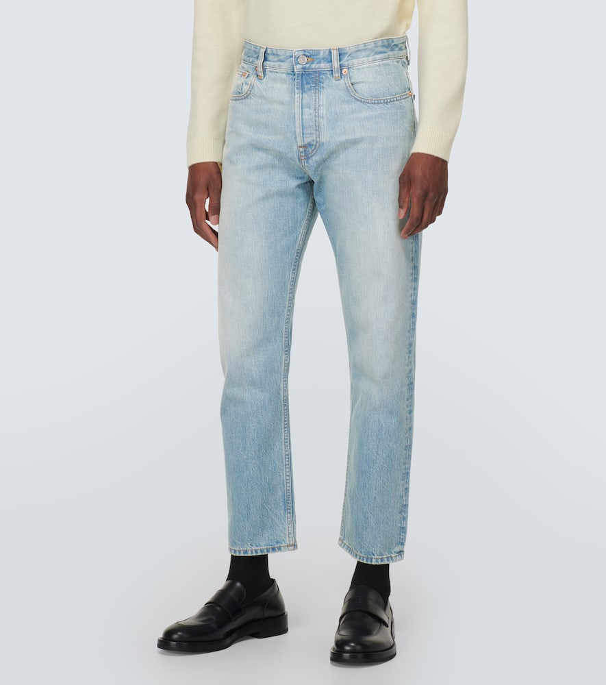 Mid-rise straight jeans