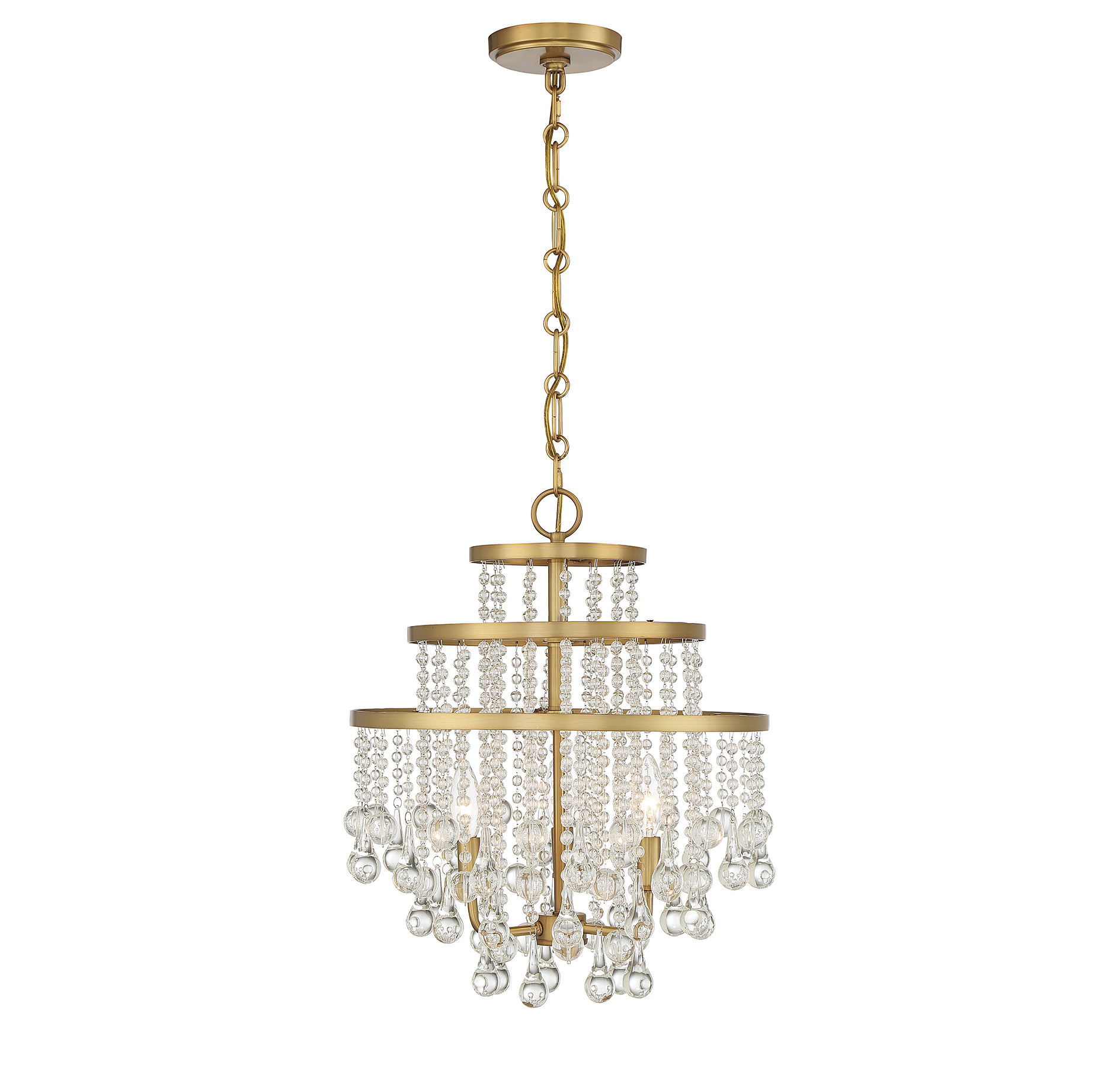 Luna 3-Light Mini Chandelier in Warm Bra