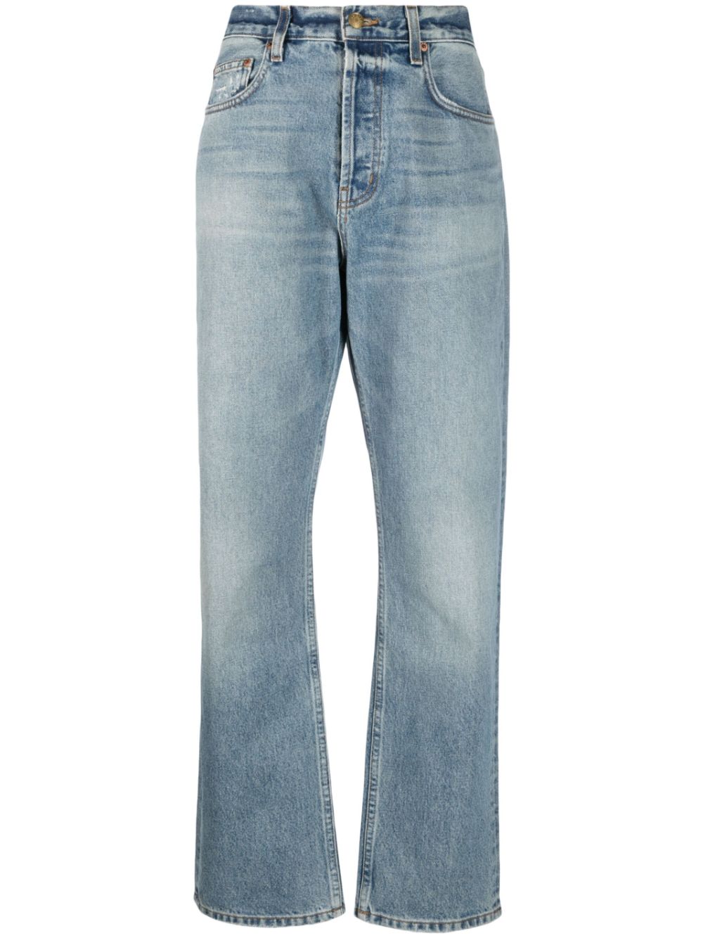 Straight-leg cotton jeans - Blue