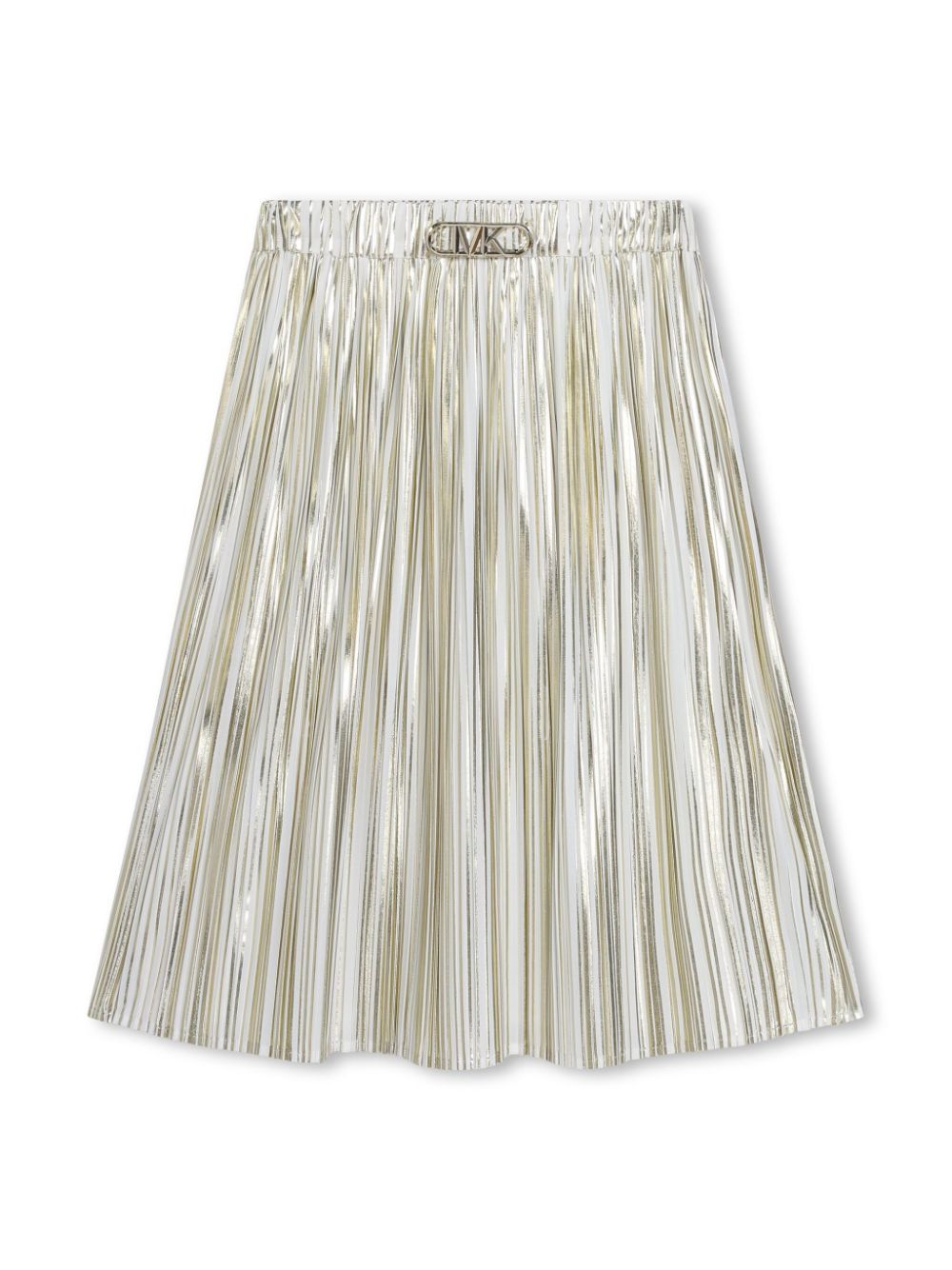 Metallic pleated midi skirt - White