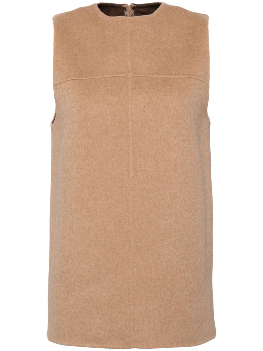 Wool reversible sleeveless top - Neutrals