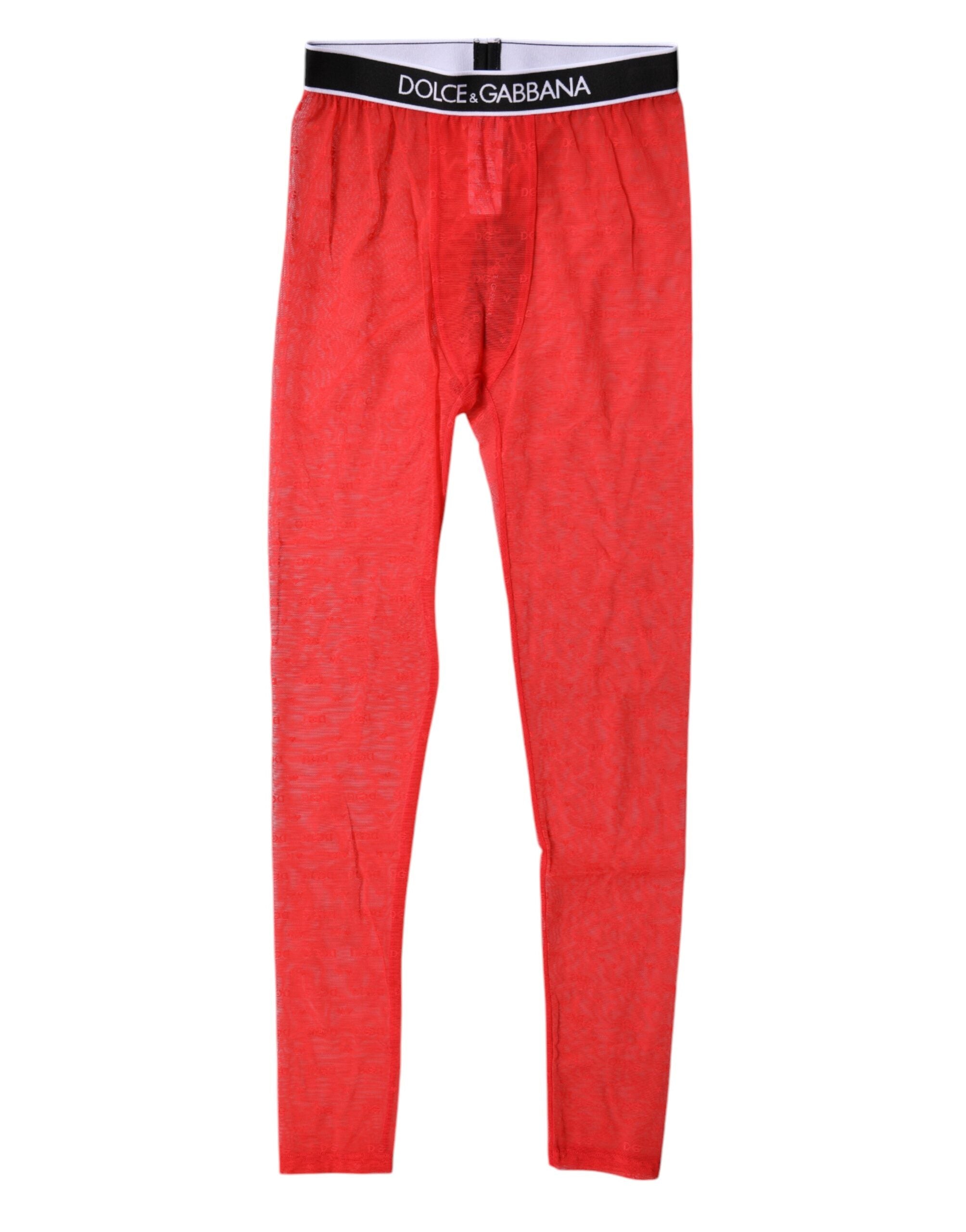 Logo-Waistband Nylon Leggings — Red