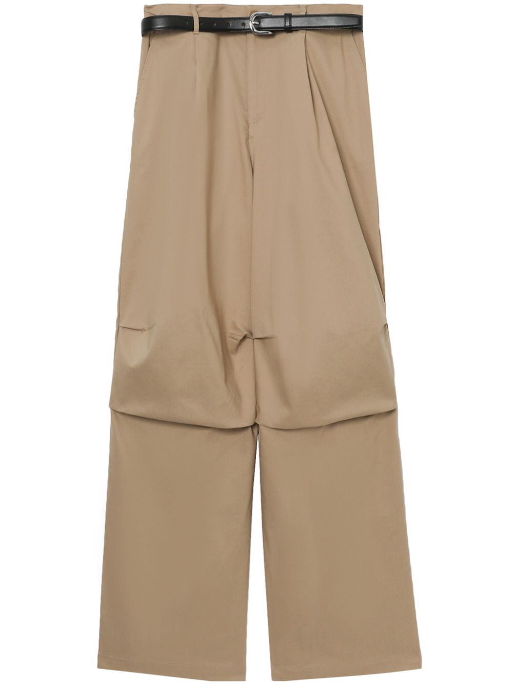 Belted wide-leg trousers - Neutrals