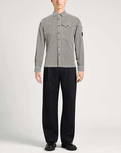 C. p. Company Man Shirt Military green Size M Cotton, Elastane