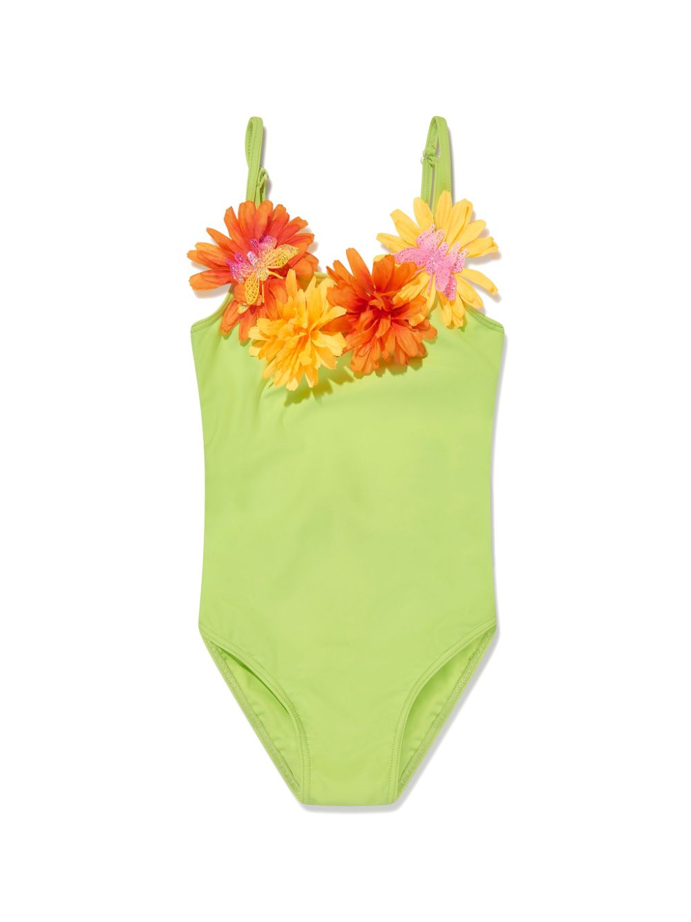 Floral-appliqué swimsuit - Green