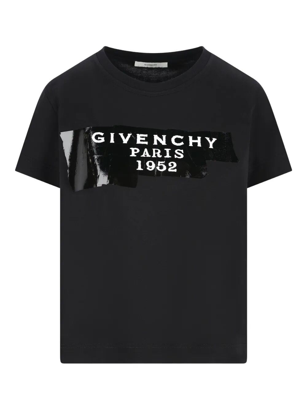 Cotton T-Shirt With Tape Print