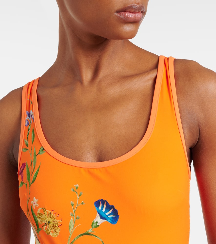 Alémais Flores printed belted swimsuit