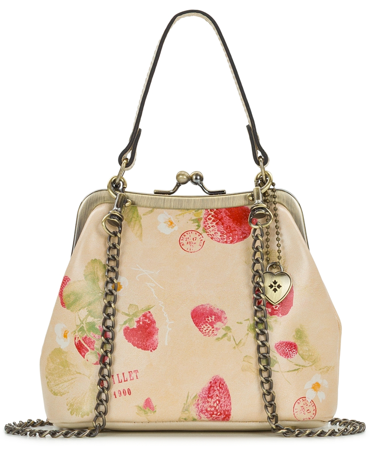 Laureana Parisian Chain Mini Crossbody Bag - Parchment Strawberry
