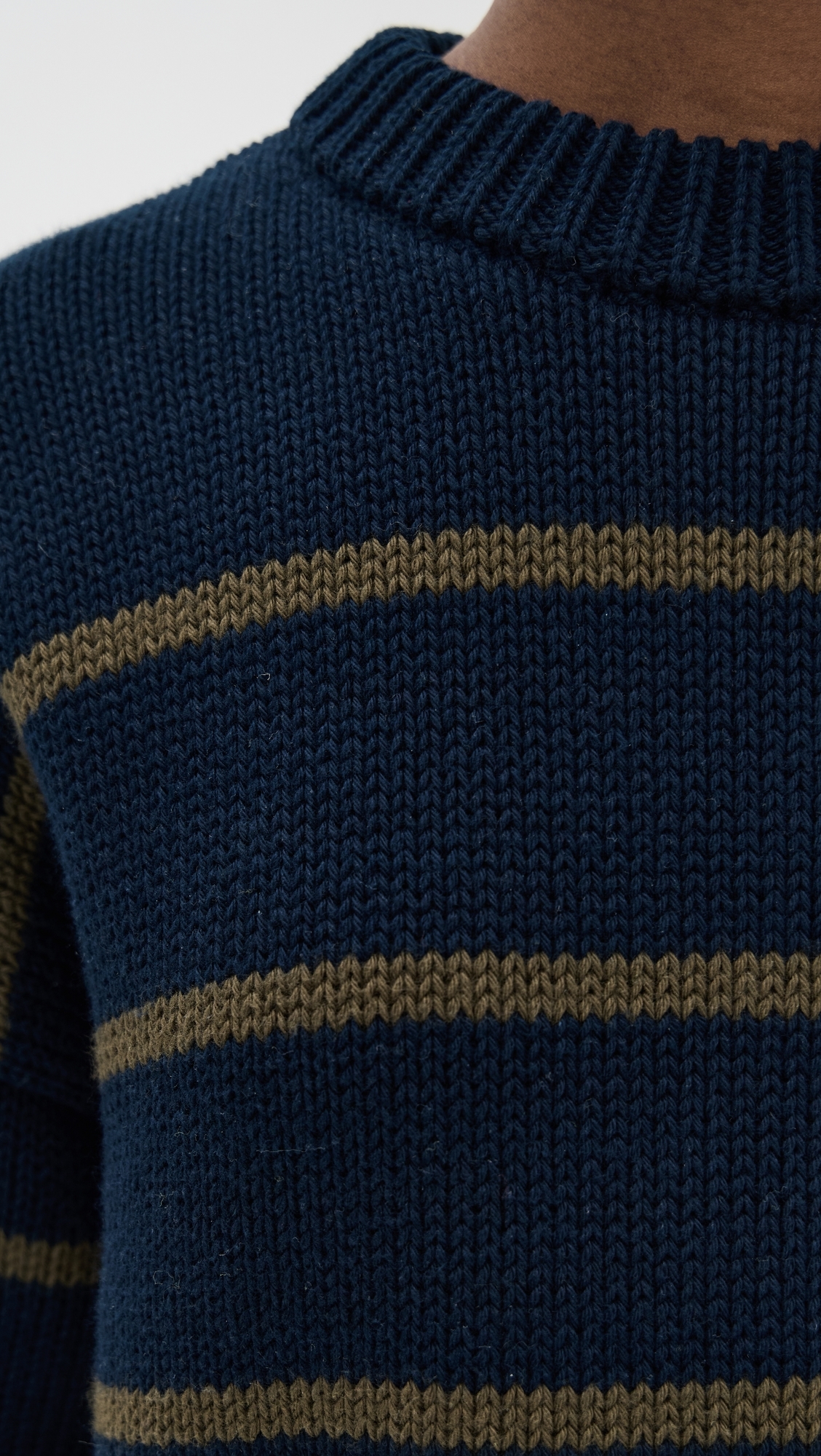 Jenni Kayne Chloe Crewneck Sweater Navy/Army Stripe 