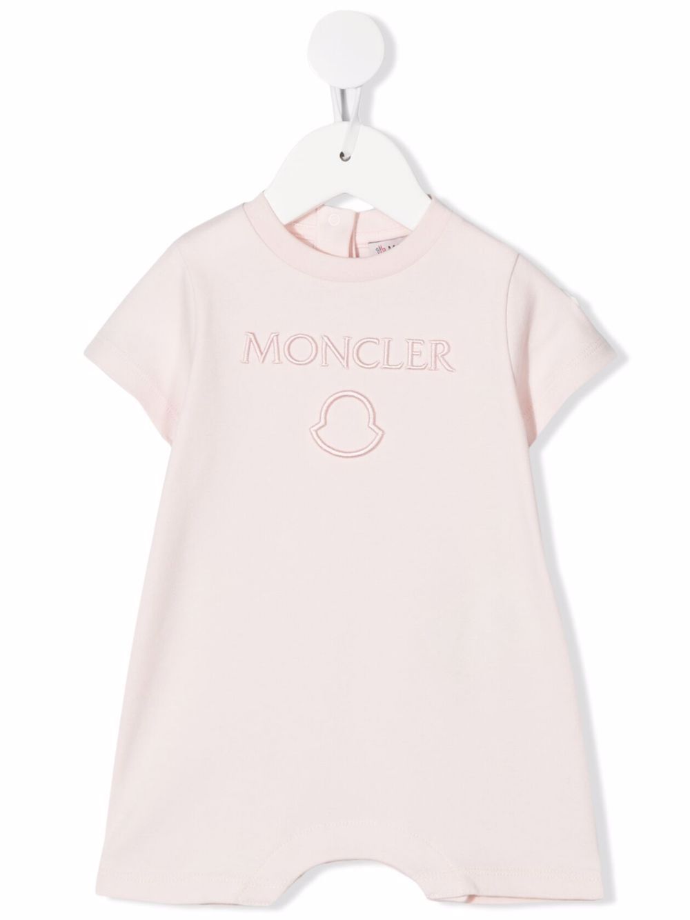 Embroidered-logo romper - Pink