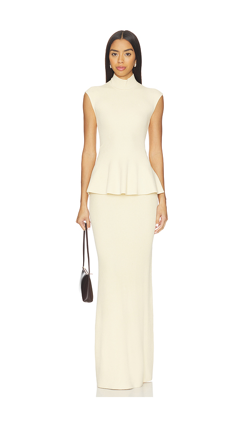 Lovers and Friends Florie Mock Neck Maxi Dress in Cream. XL. Also in