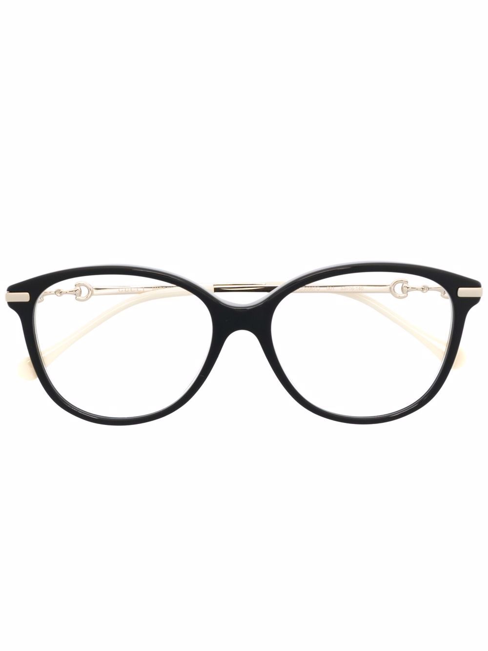 Round-frame clear glasses - Black