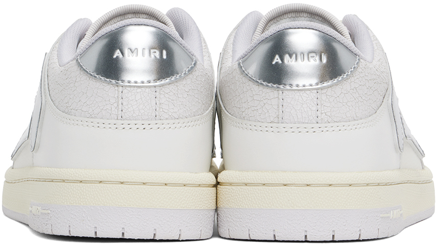 AMIRI White & Silver Metallic Skel Top Sneakers