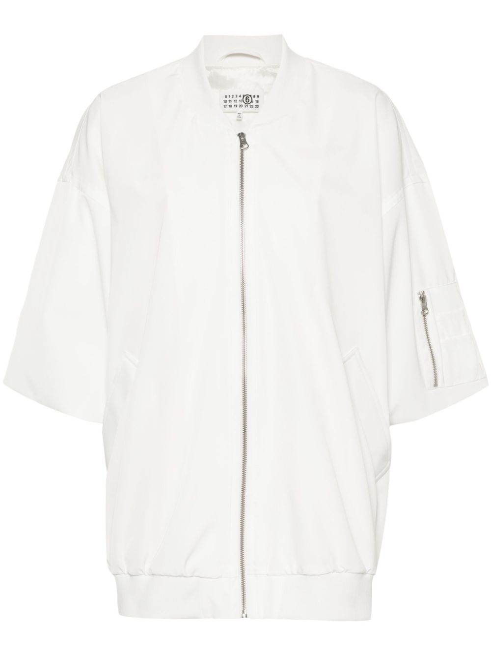 Short-sleeve bomber jacket - White