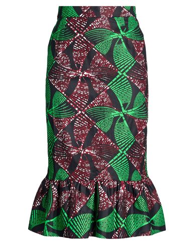 Woman Midi skirt Burgundy Size L Cotton