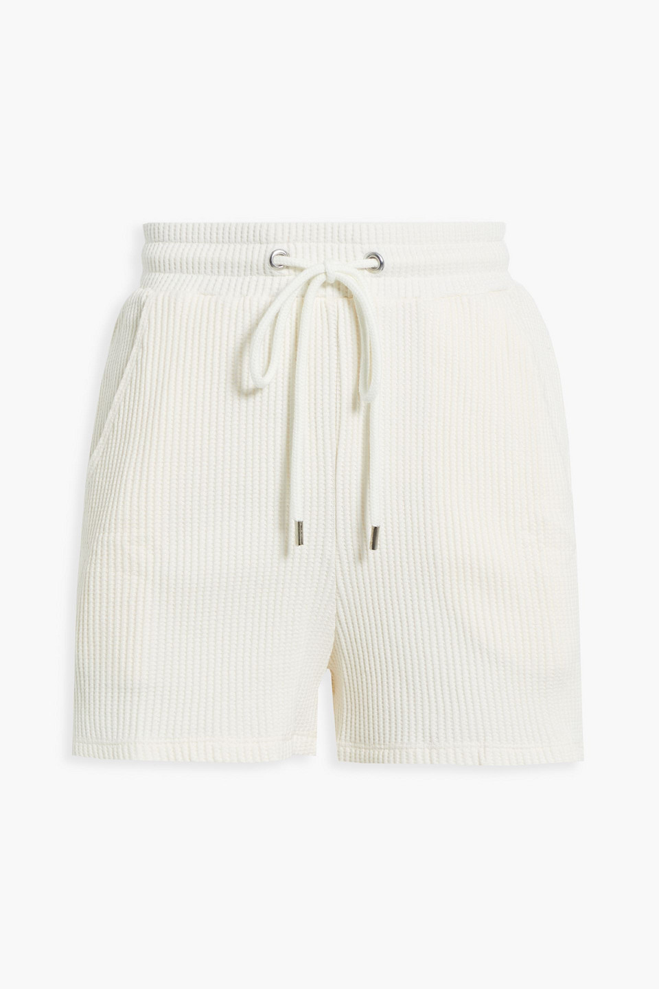 Waffle-knit cotton-blend shorts - White - M