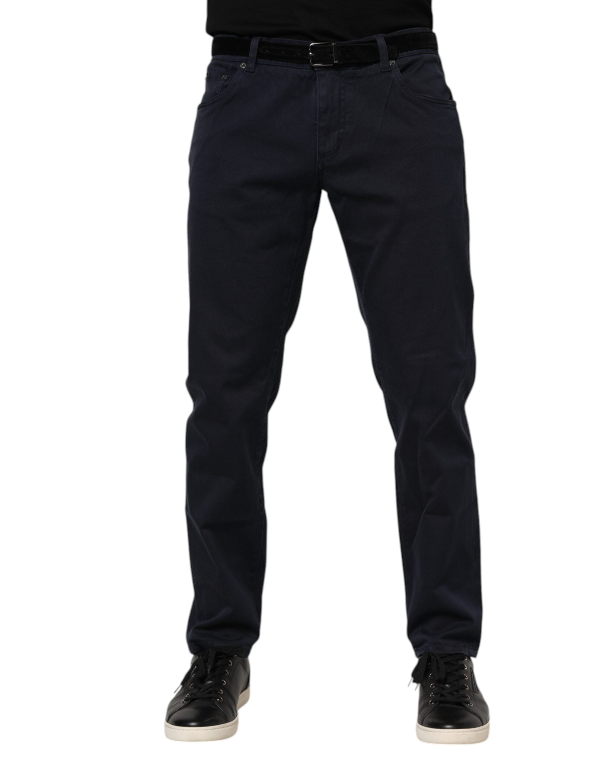 Tapered Denim Jeans — Navy