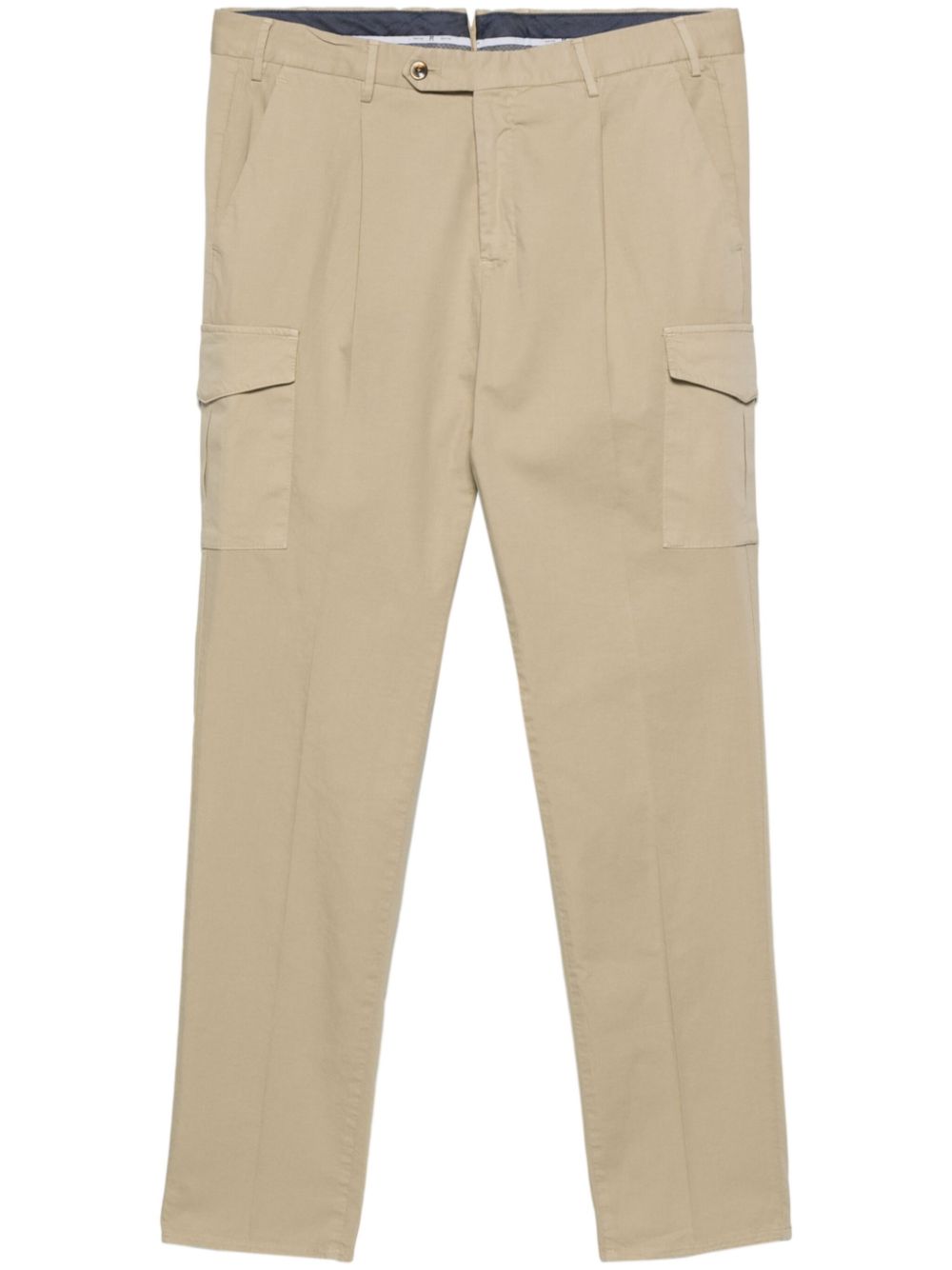 Pressed-crease slim-fit trousers - Neutrals