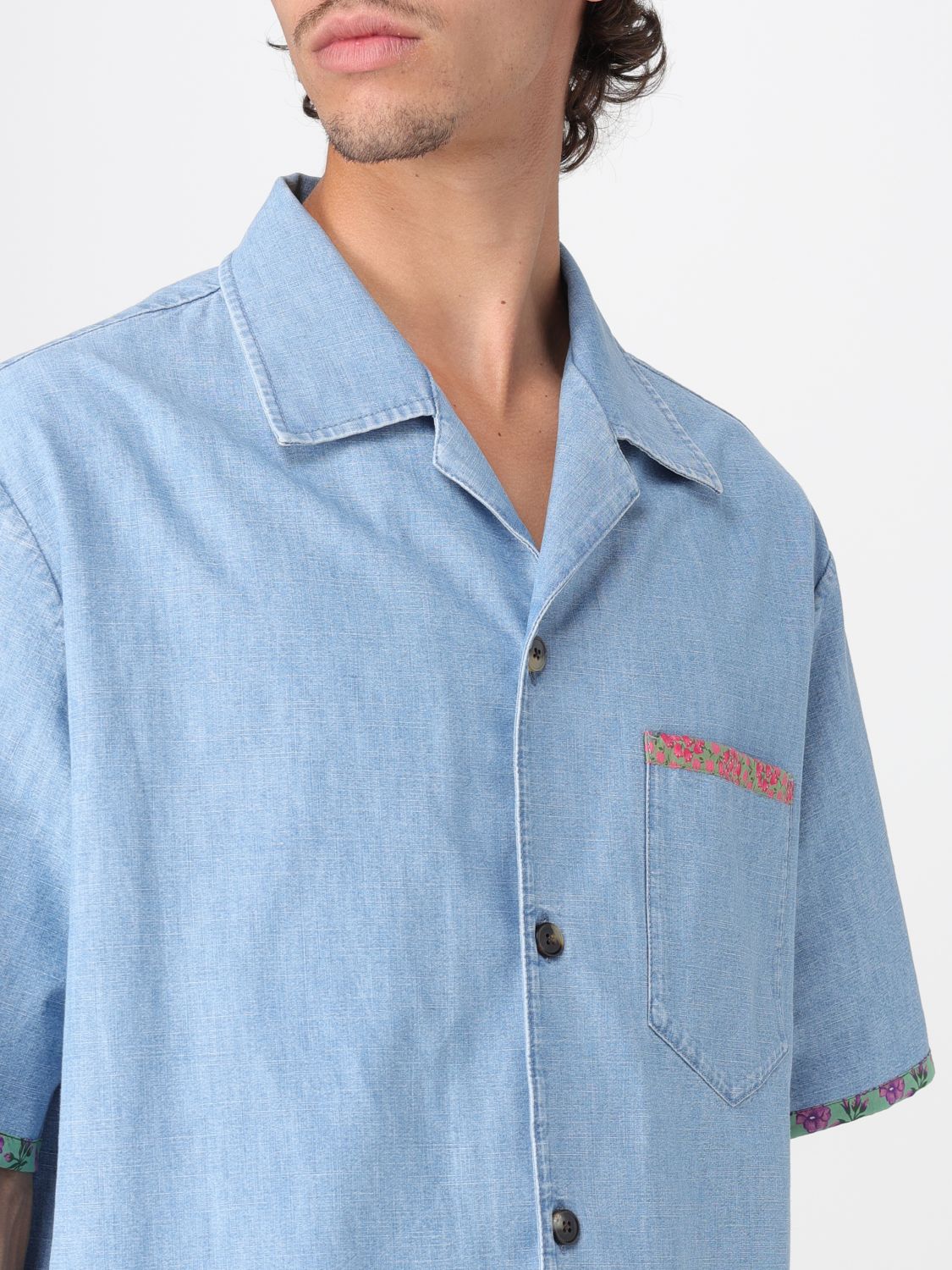 Shirt VALENTINO Men color Denim