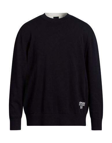 Man Sweater Midnight blue Size L Cotton