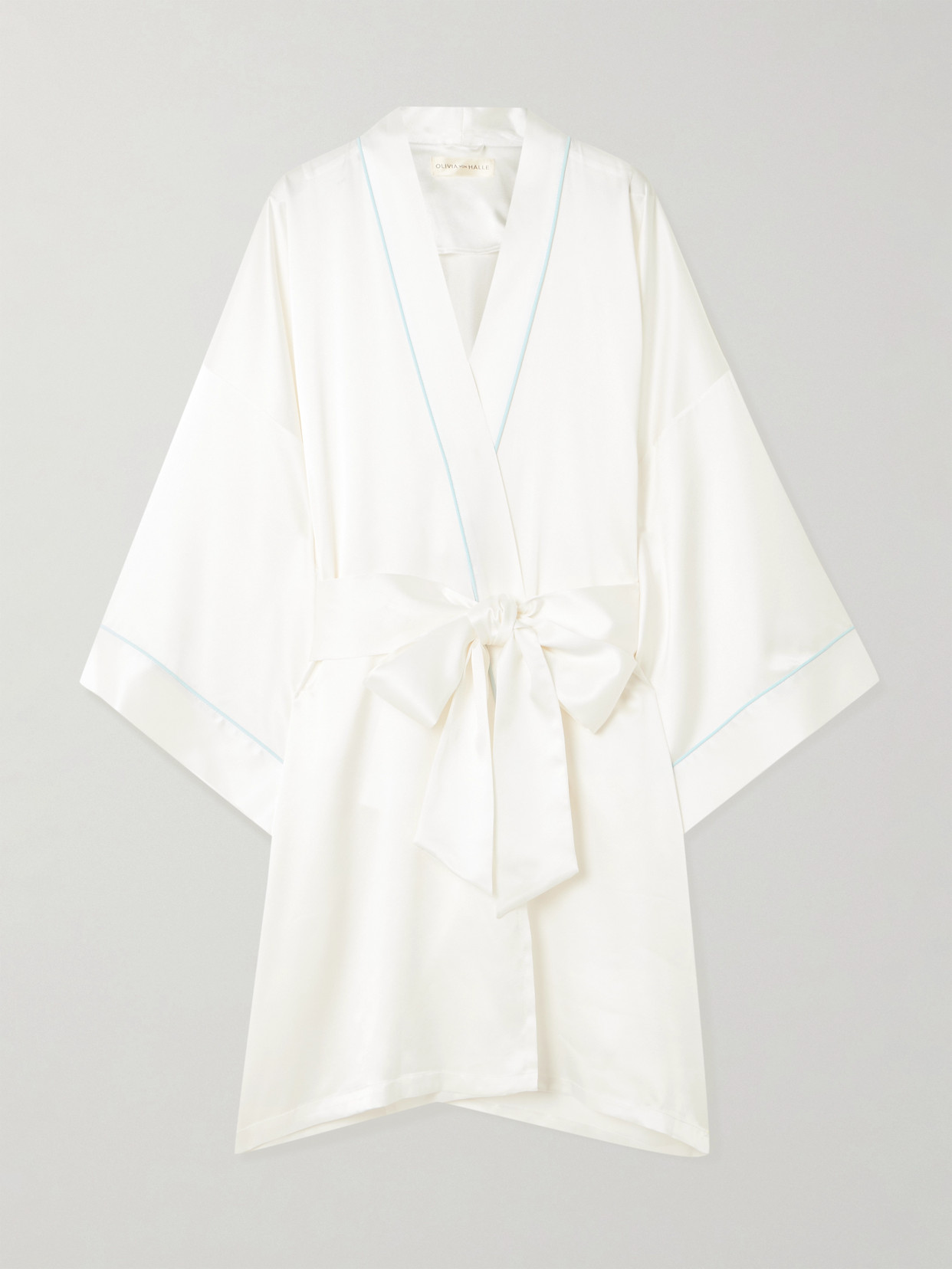 Mimi Silk-satin Robe - Ivory
