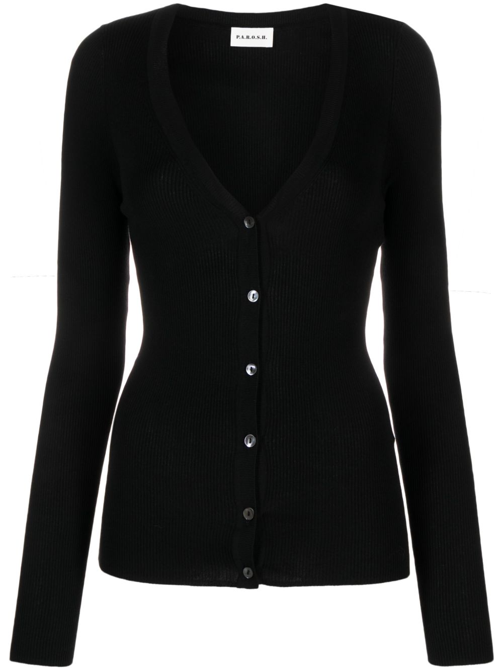 Ribbed cotton-blend cardigan - Pink