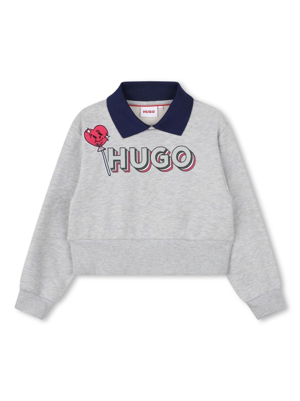 Collared logo-print sweatshirt - Grey