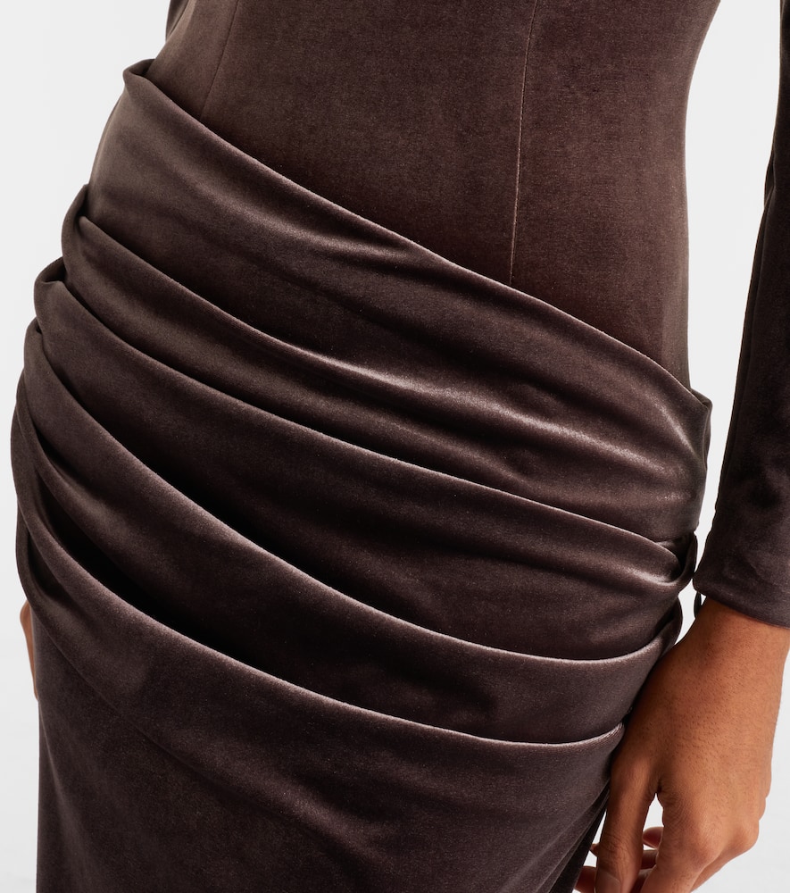 Draped velvet gown