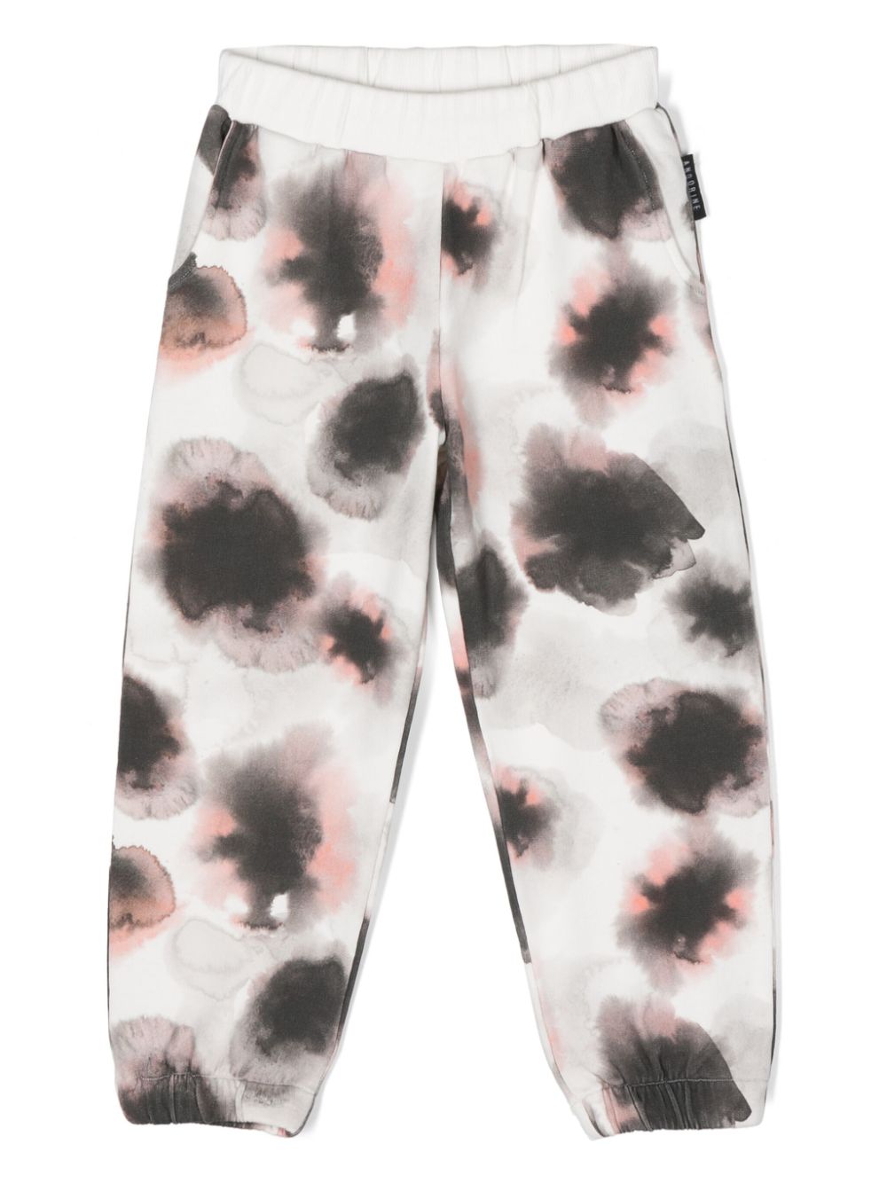 Abstract-print organic cotton sweatpants - White