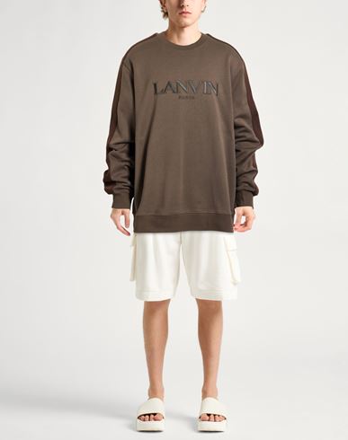Man Sweatshirt Dark brown Size L Cotton, Polyester, Elastane