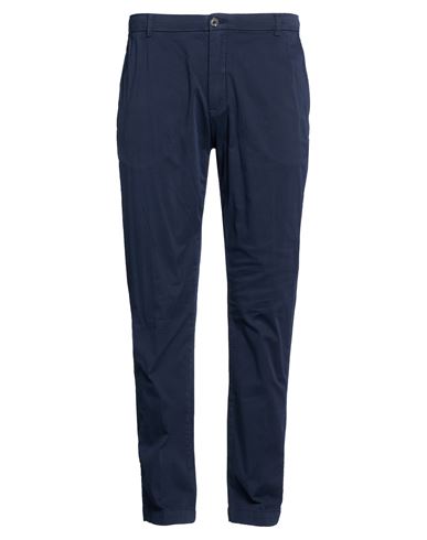 Man Pants Navy Size 38 Cotton, Elastane
