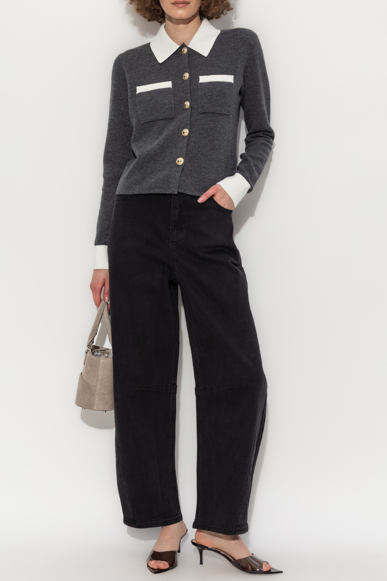 Buttoned Cardigan, Women's, Grey