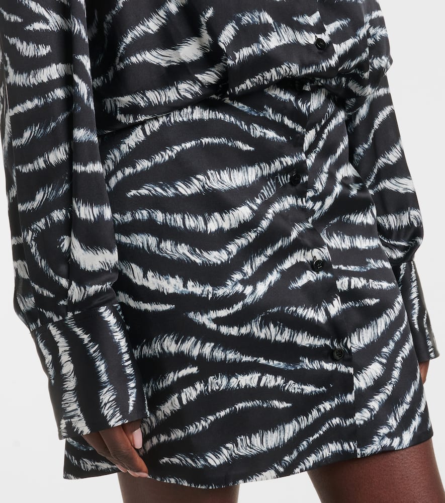 Silvye zebra-print satin shirt dress