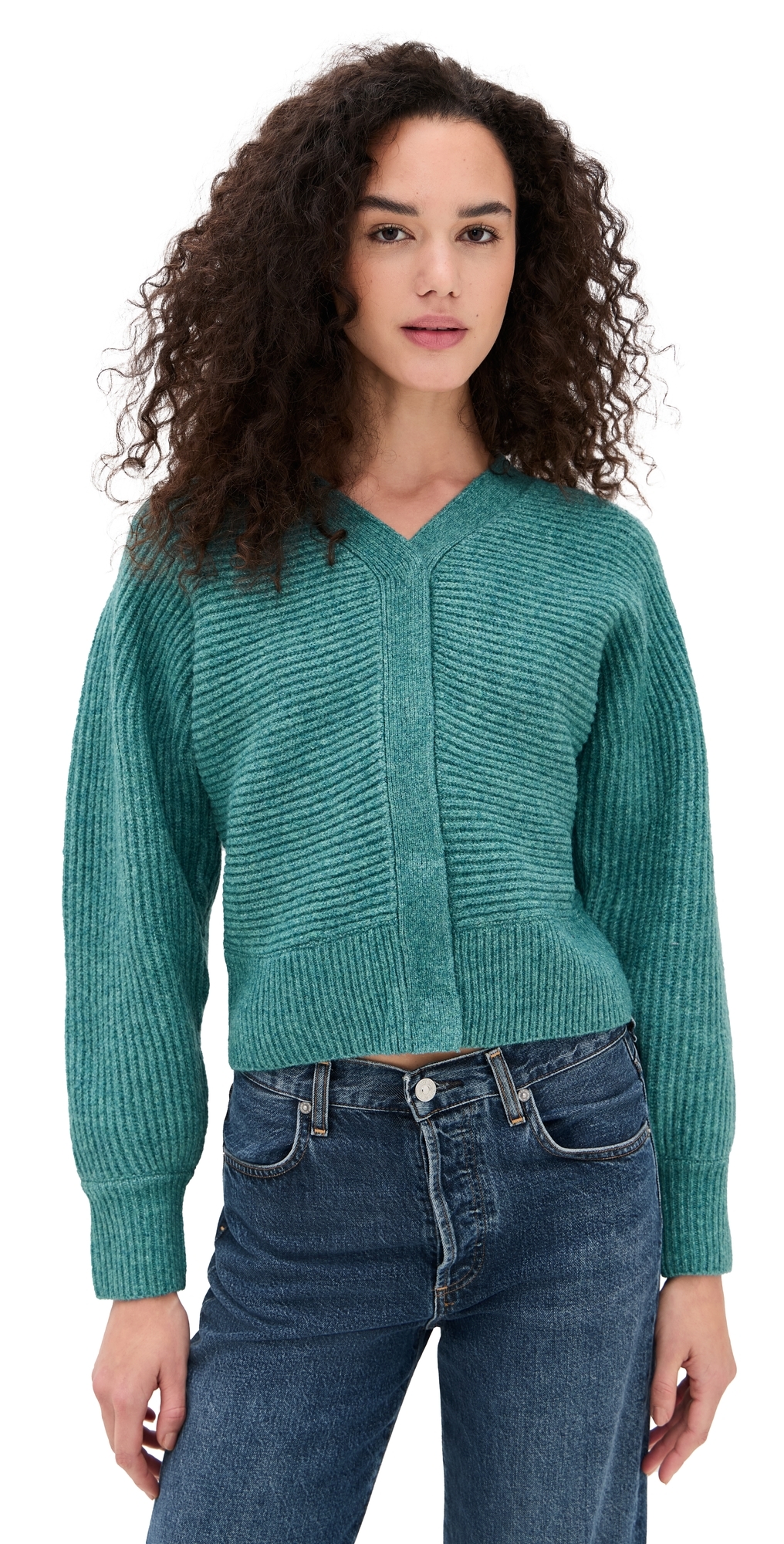 Mira Stitched Cardigan Teal