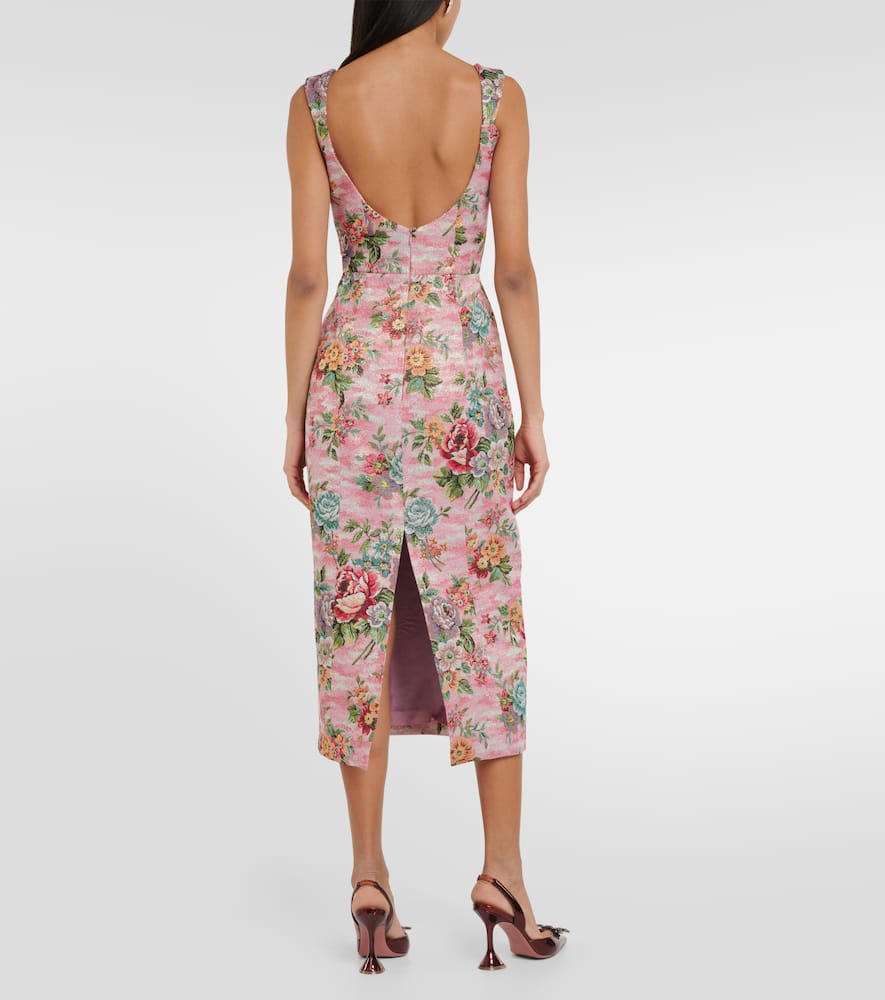 Floral bustier midi dress