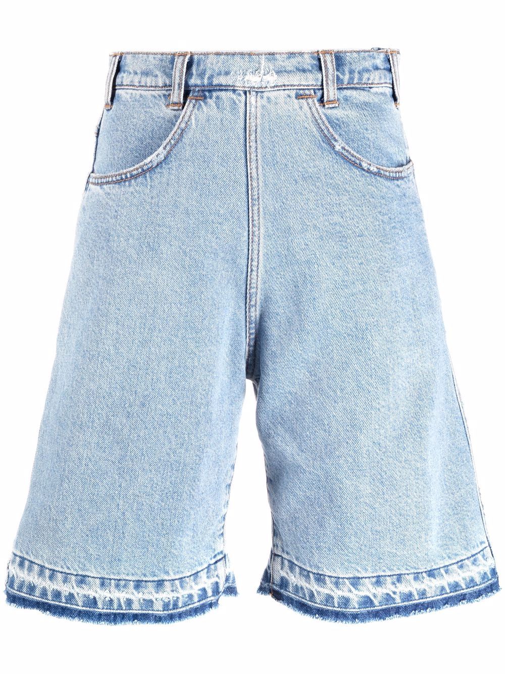 Wide-leg denim shorts - Blue