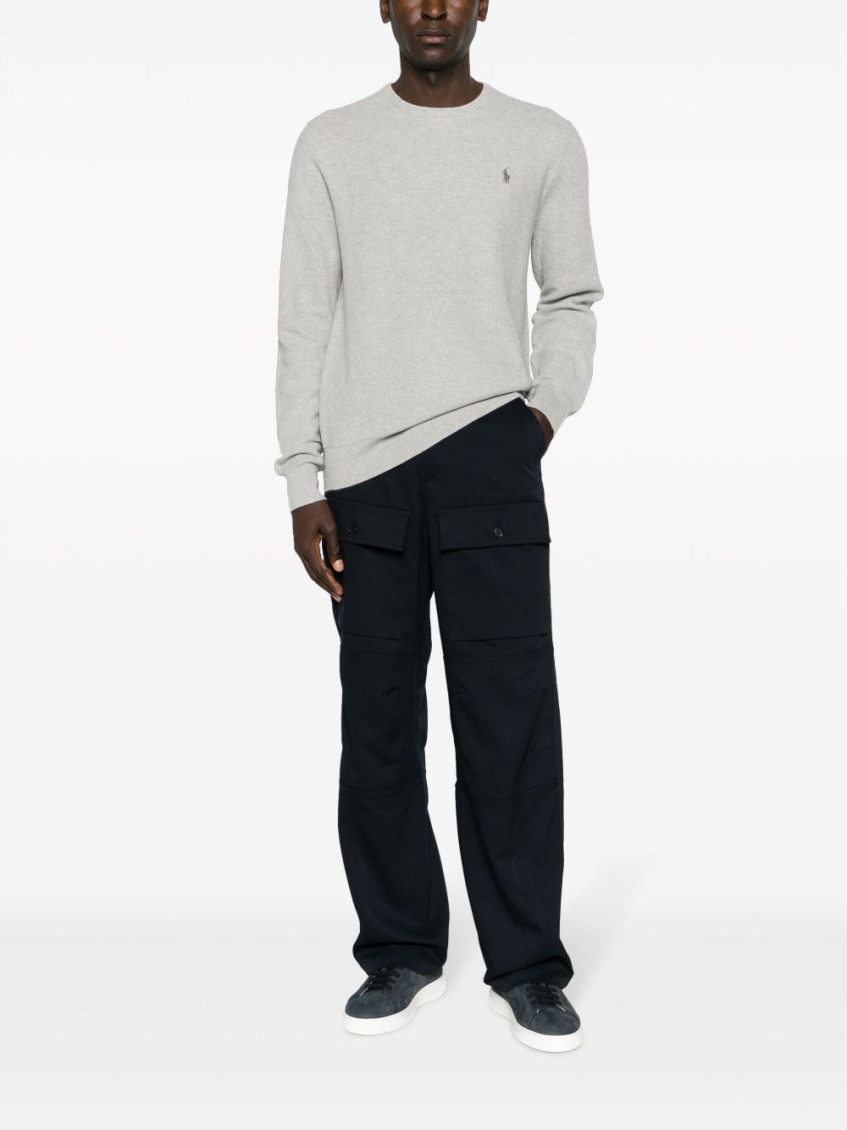 Pony Embroidered Crewneck Knitted Jumper