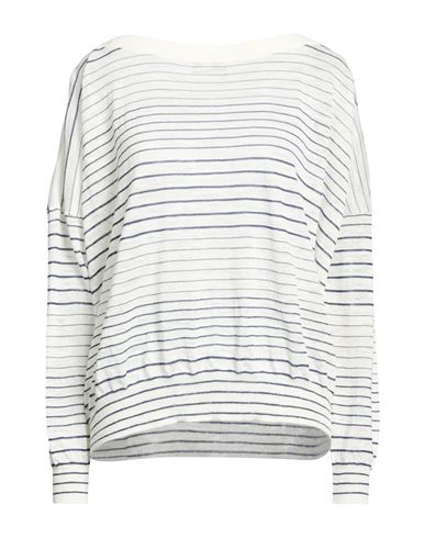 Woman Sweater White Size L Linen, Polyester, Cotton, Elastane