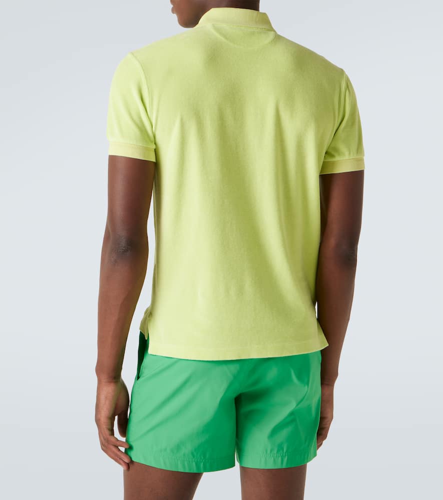 Cotton-blend terry polo shirt