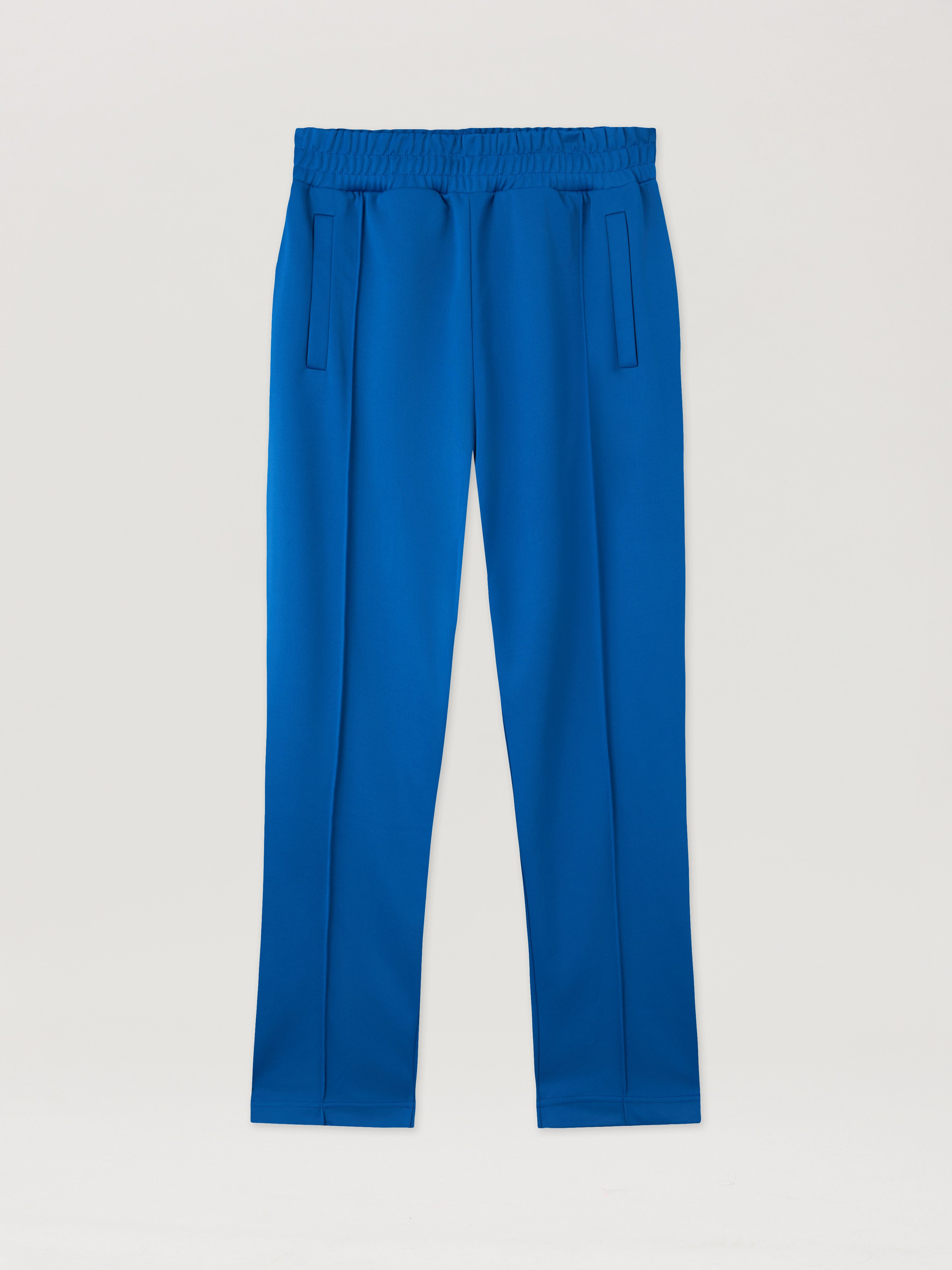 Back Curved Logo Track Pants Man  Cobalt Blue Black