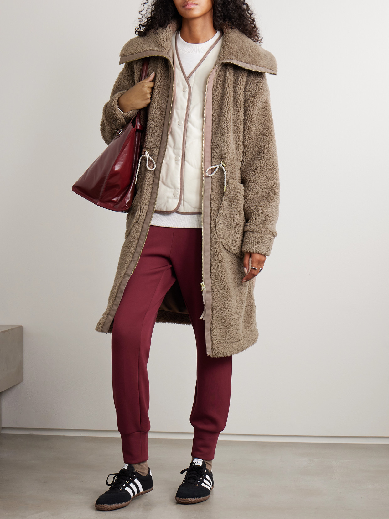 Logan Oversized Fleece Coat - Taupe
