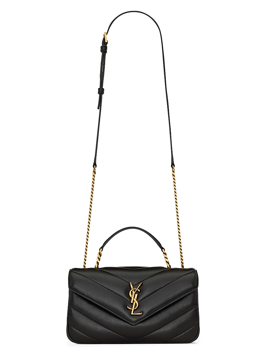 Women's Loulou Top Handle Bag in Lambskin - Black
