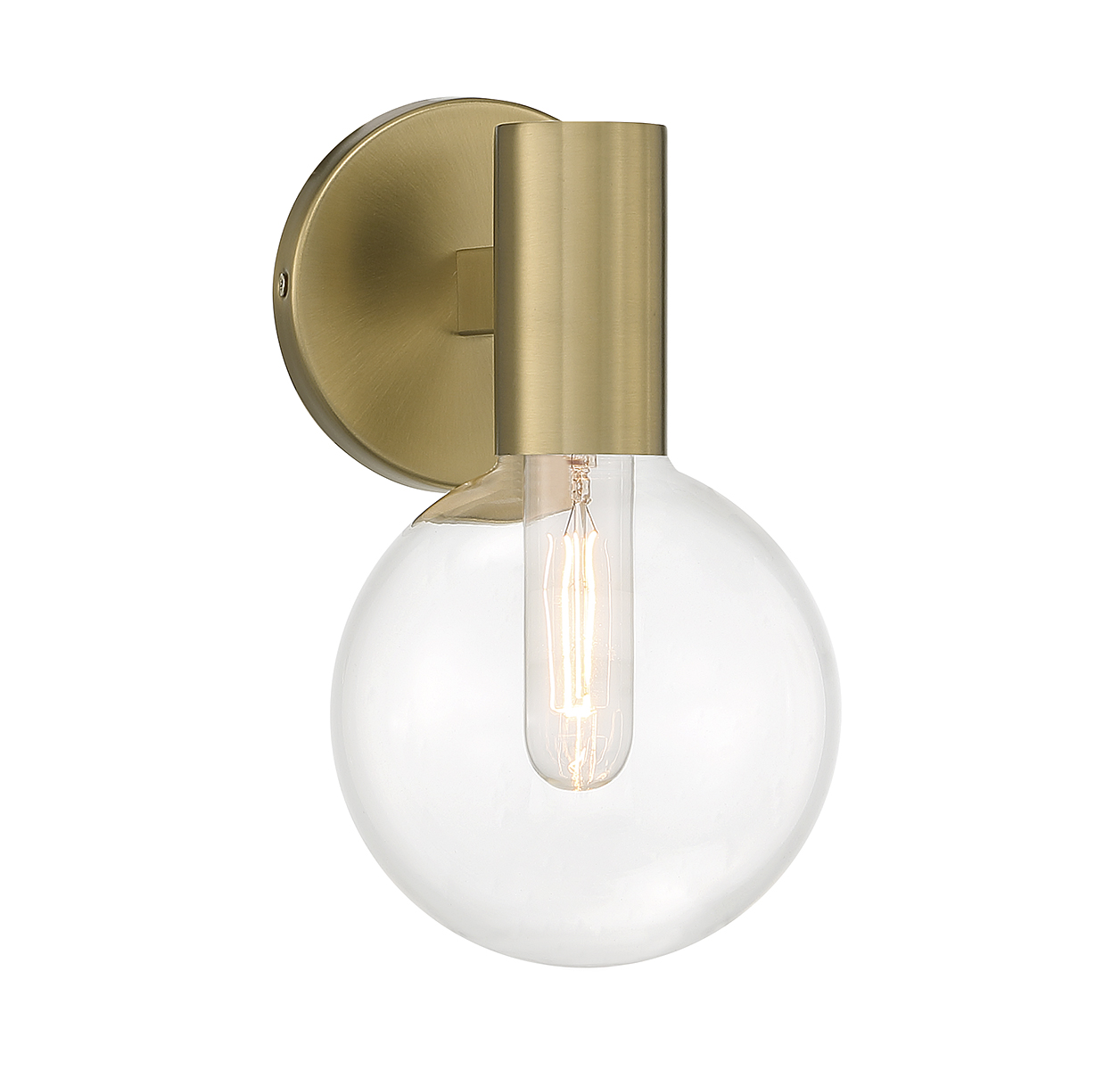 Warm Brass One Light Wall Sconce from the Wright Collection