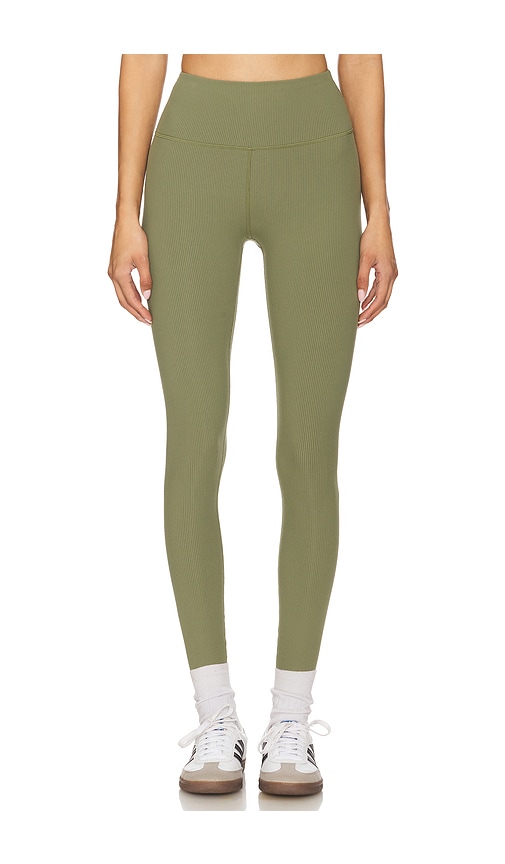 WellBeing + BeingWell Isla Micro Rib Legging in Olive.  XS. Also in L, M