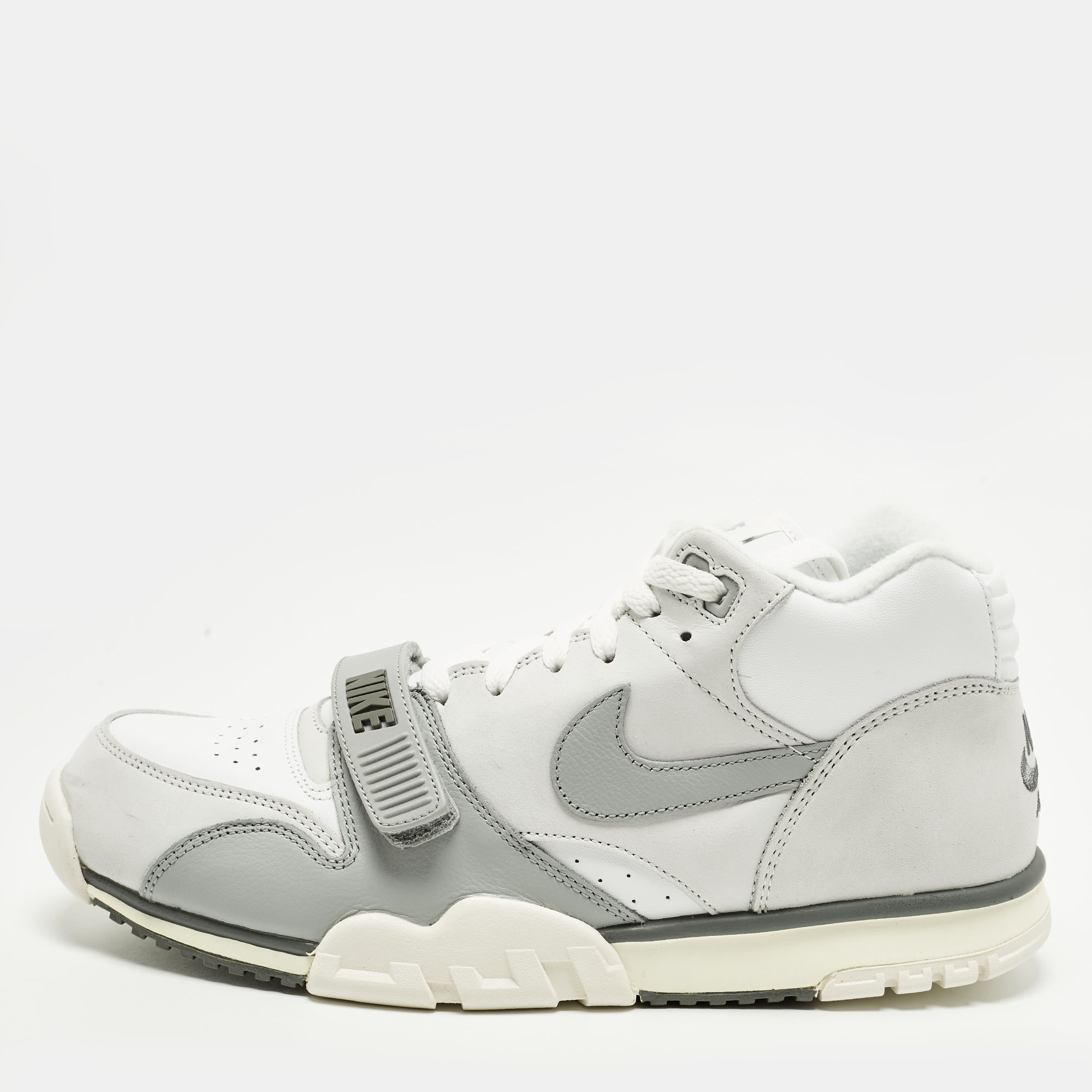 Nike Air Trainer 1 Photon Dust Light Smoke Grey 45 White/Grey Nubuck and Leather High Top Sneaker