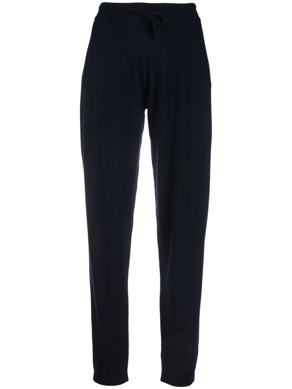Drawstring tapered cashmere trousers - Blue