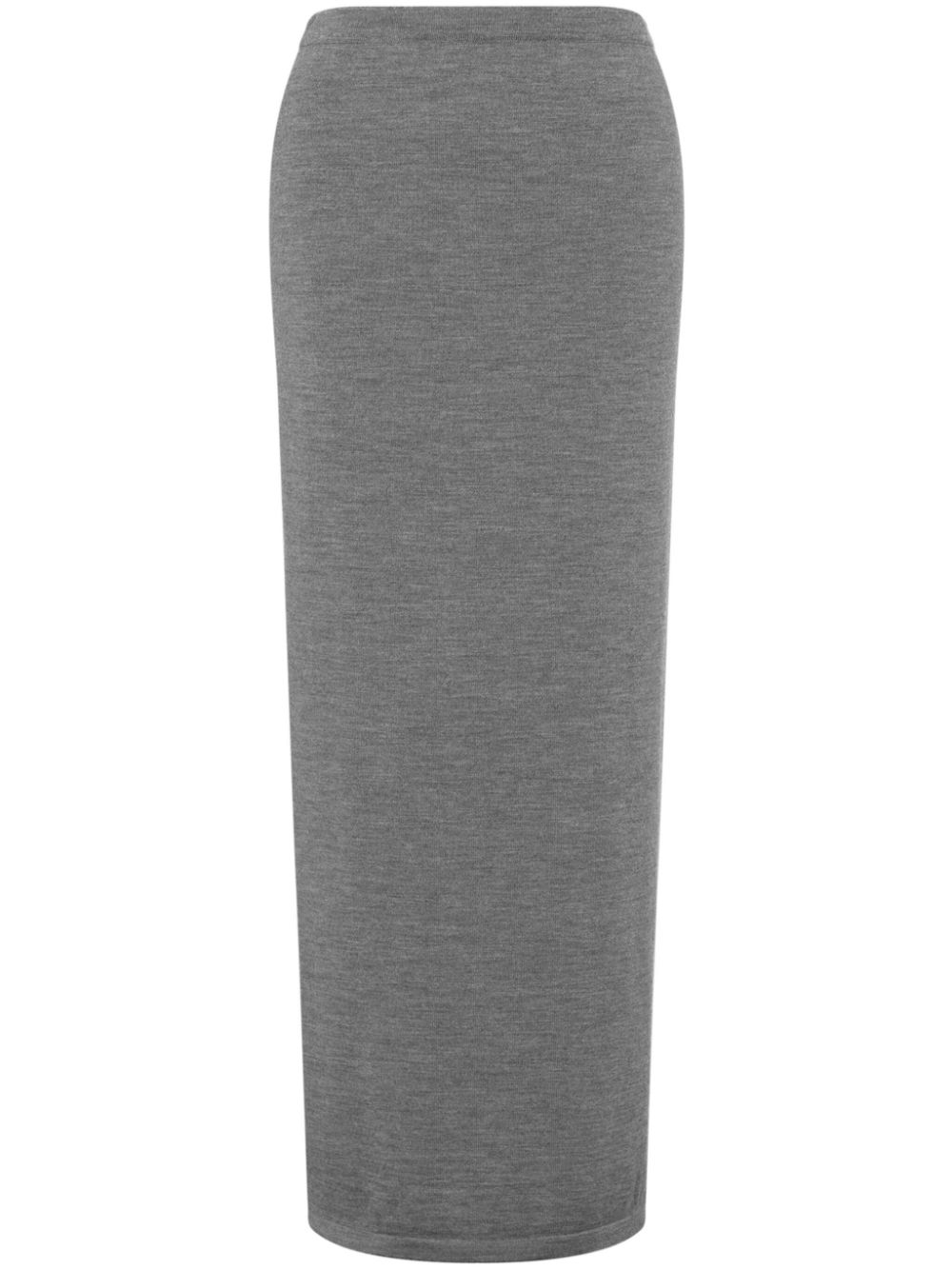 Knitted virgin wool pencil skirt - Grey